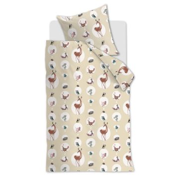 Beddinghouse x Fiep Amsterdam Duvet Cover Forest Animals Yellow Kids Cotton