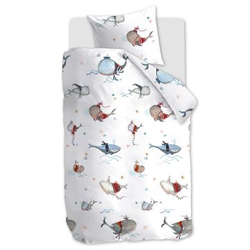 Beddinghouse X Hanneke De Jager Duvet Cover Whaletastic Blue