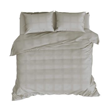 Bonnanotte Satin Cotton Duvet Cover Square - Stone Bonnanotte Satin Cotton Duvet Cover Square - Stone