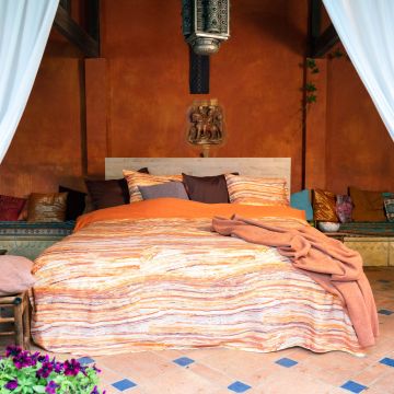 Kayori Duvet Cover Suga Cotton Satin - Orange - Cotton-Satin Kayori Duvet Cover Suga Cotton Satin - Orange - Cotton-Satin