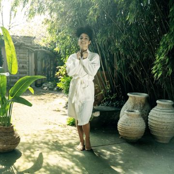 Kayori Cato Bathrobe - Offwhite - Cotton Kayori Cato Bathrobe - Offwhite - Cotton
