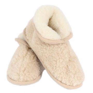 Merino wool slippers, High Model Ecru