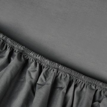 Kayori Shizu Percale Split Topper Fitted Sheet - Anthracite - Cotton-Percale Kayori Shizu Percale Split Topper Fitted Sheet - Anthracite - Cotton-Percale