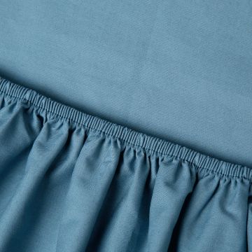 Kayori Shizu Percale Fitted Sheet - Blue - Cotton-Percale Kayori Shizu Percale Fitted Sheet - Blue - Cotton-Percale