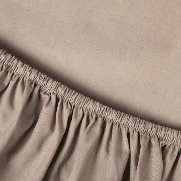 Kayori Shizu Percale Fitted Sheet - Taupe - Cotton-Percale Kayori Shizu Percale Fitted Sheet - Taupe - Cotton-Percale