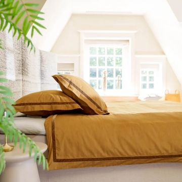 Kayori Duvet Cover Cotton Percale Yamato - Gold - 100% Egyptian Cotton-Percale