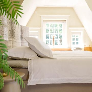 Kayori Duvet Cover Cotton Percale Yamato - White - 100% Egyptian Cotton Percale