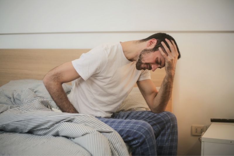 A man struggling with sleep
